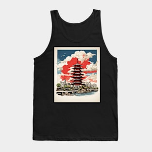 Hiroshima Japan Vintage Travel Poster Tourism Art Tank Top